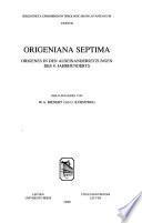 libro Origeniana Septima